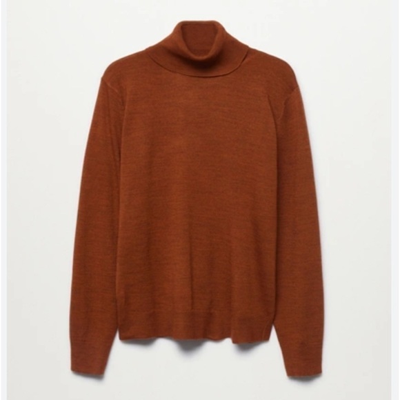 MNG Women's Turtle Neck, polo neck knitted sweater in brown XS - Picture 5 of 9